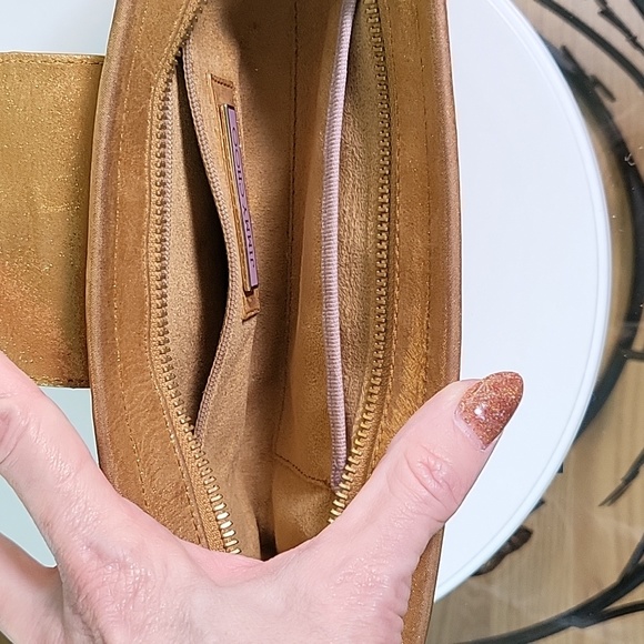 Jimmy Choo Gold Tone Metallic Leather Clutch/Wristlet - Picture 14 of 15